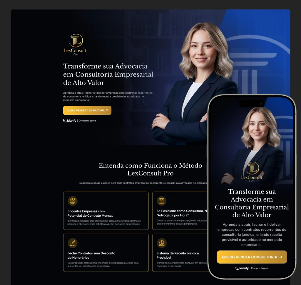 Exemplo de site com design exclusivo criado por um designer de landing page, focado em UI/UX avançado.